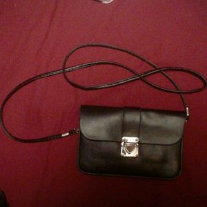 Fake leather over the shoulder handbag